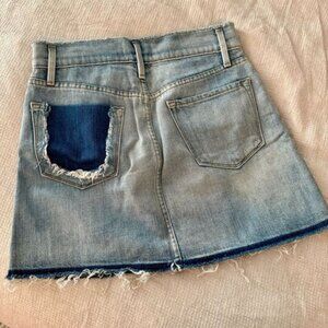 Frame Denim Le Mini Frayed Waist Skirt with shadow pocket